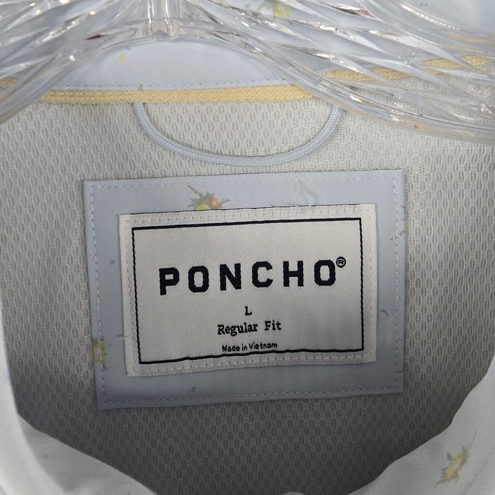 Poncho Mens Western Shirt Mens Large Blue Pearl Snap Short Sleeve Performance - Picture 2 of 7